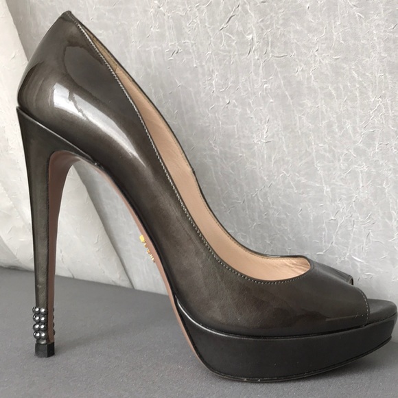 Prada platform open toe patent leather pumps 8.5 - Picture 8 of 8